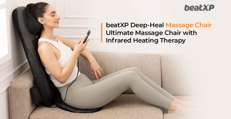 Girl Model Using beatXP Deep-Heal Foldable Massage Chair